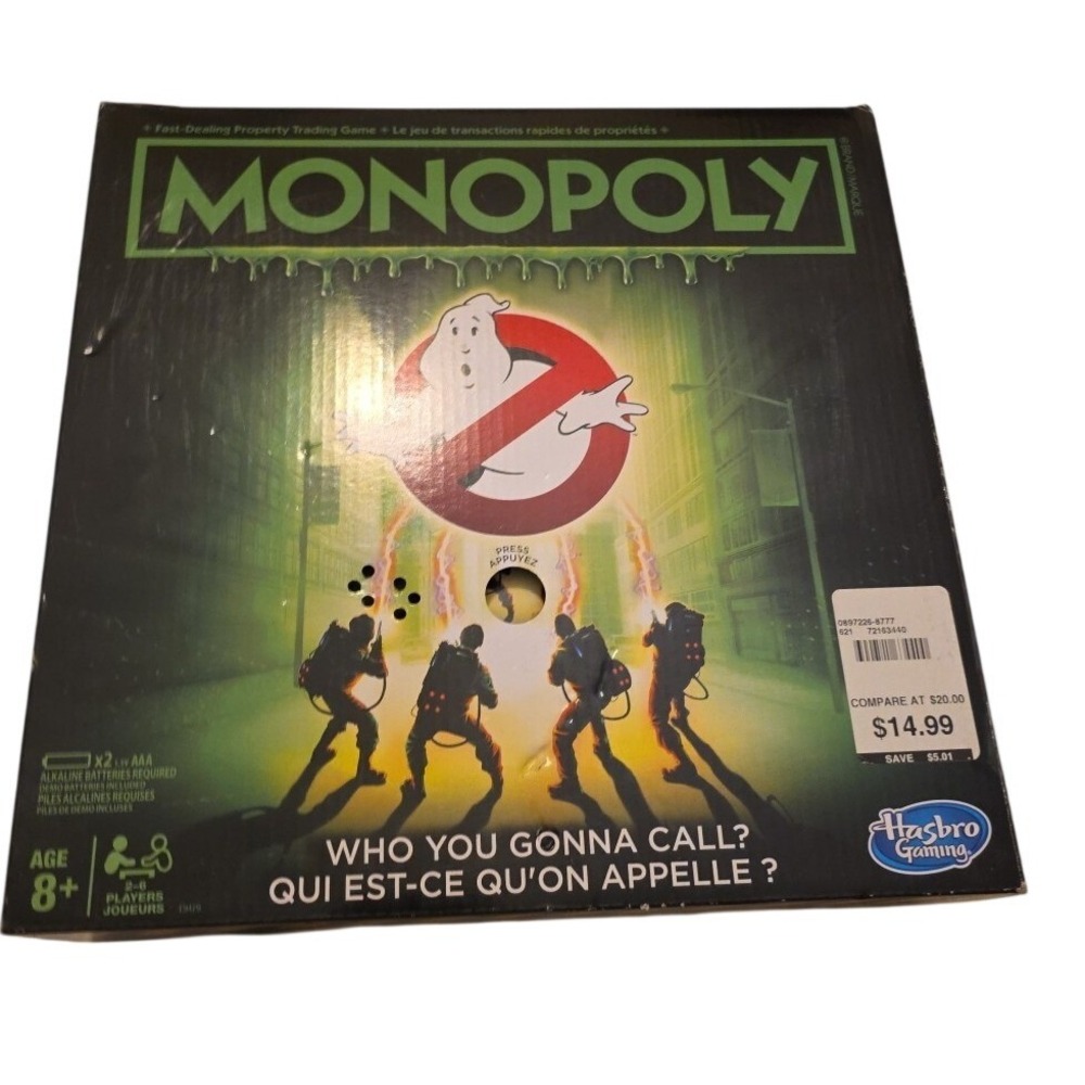 Monopoly Game Ghostbusters Edition Monopoly Board Game for Kids Ages 8+ 2-6 P A4